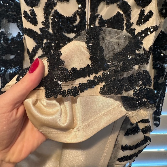 Bebe Mesh + Sequin Cocktail Party Dress - Picture 6 of 8